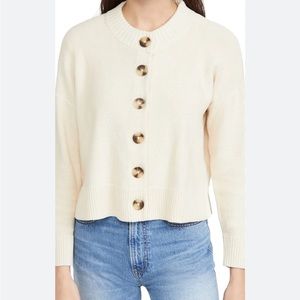 Madewell Broadway Cardigan Sweater in Muted Alabaster
